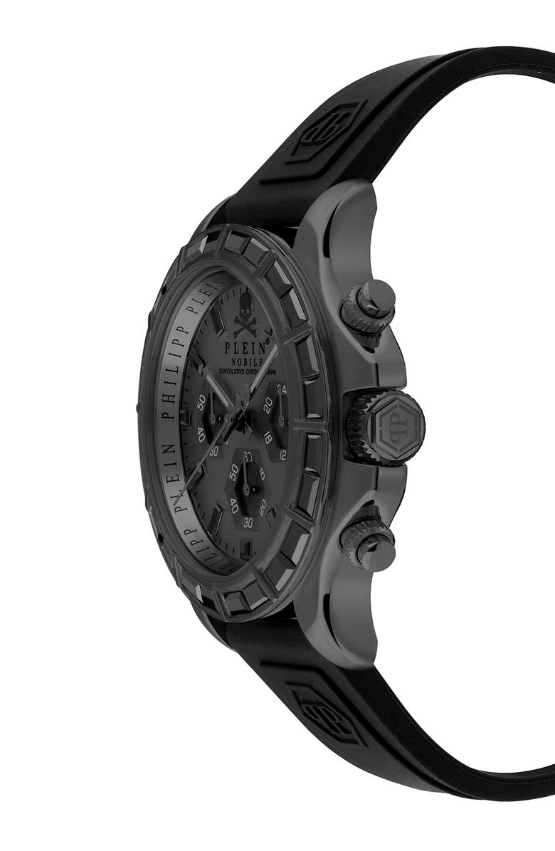 PHILIPP PLEIN Nobile Racing Silicone Strap Chronograph Watch, 43mm, Alternate, color, 