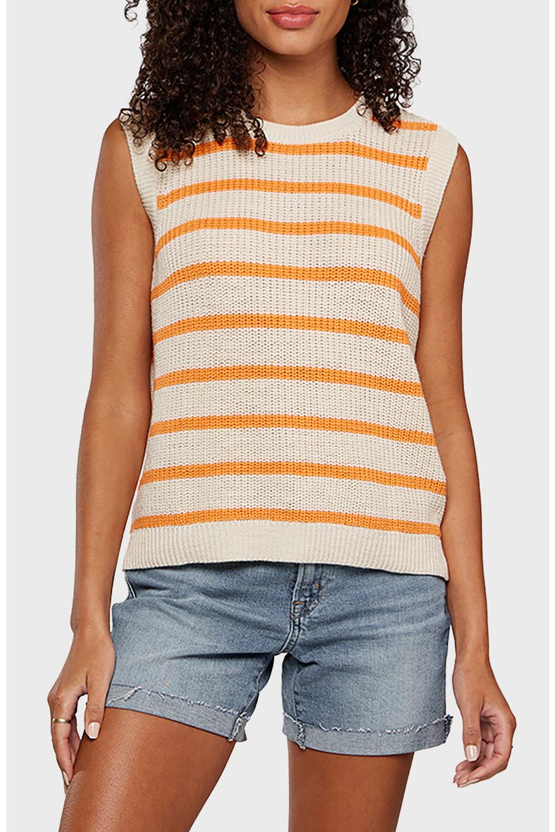 Amelia Sweater Vest, Main, color, IVORY/ APRICOT