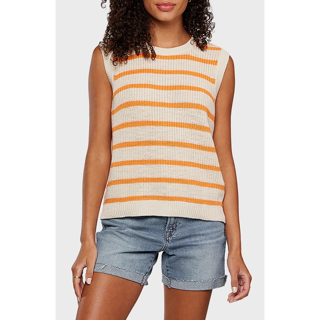 Matty M . Amelia Sweater Vest In Ivory/ Apricot