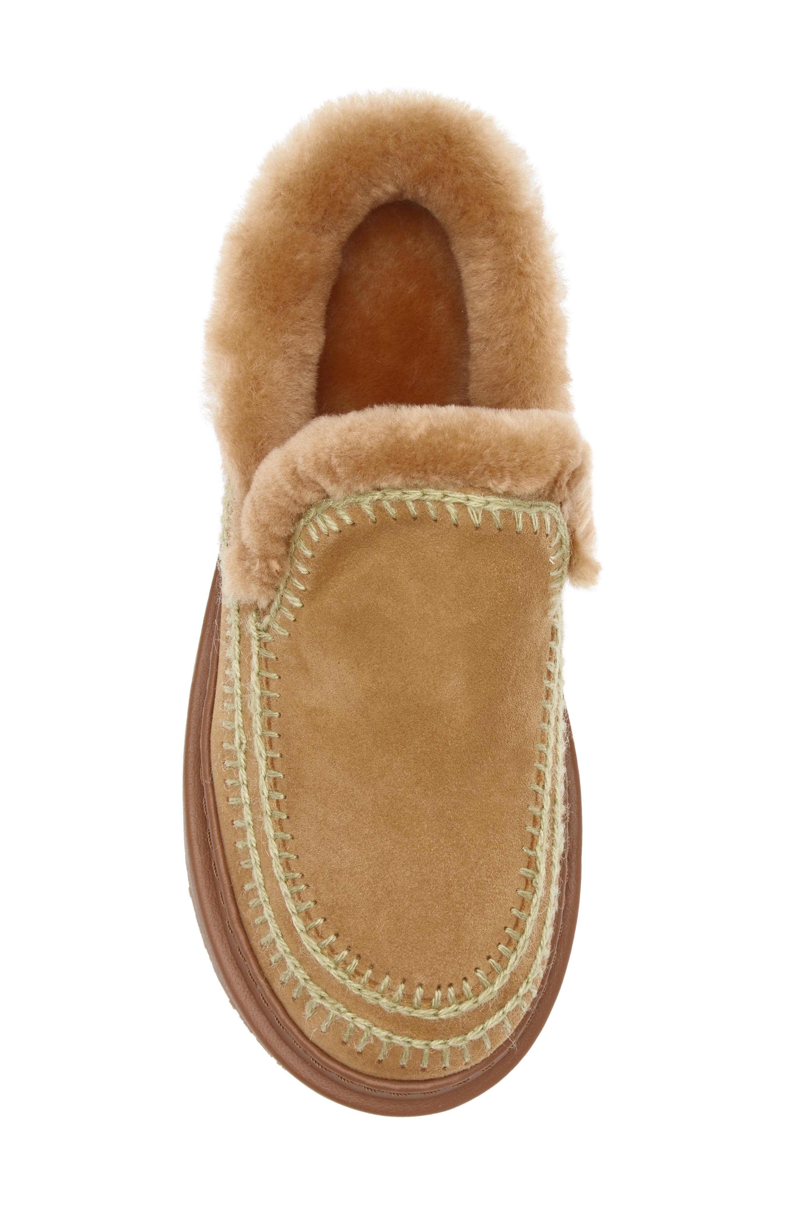 Jun 4.1 Genuine Shearling Lined Slipper, Alternate, color, SAFFRON SUEDE / OLIVE