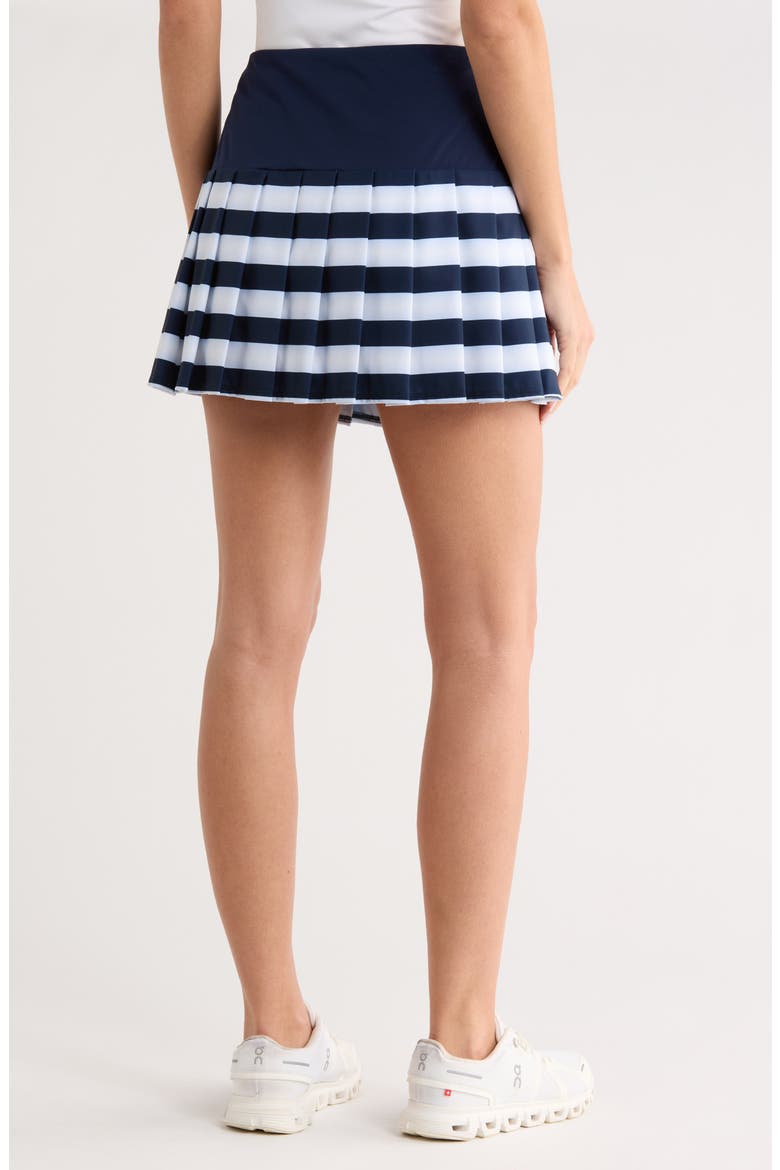 Stripe Pleated Activewear Skort, Alternate, color, BLACK IRIS
