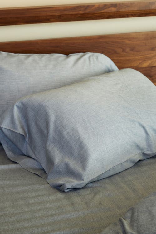 Bedvoyage Melange Viscose Cotton Blend Breathable Pillowcases In Silver