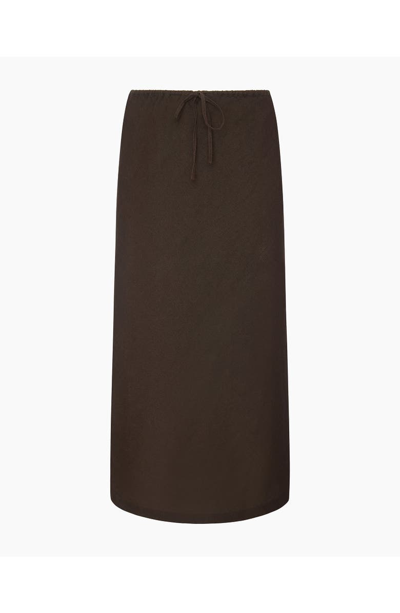 Onia Air Linen Midi Skirt, Alternate, color, Espresso