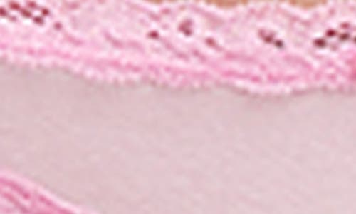 Skims Lightweight Cotton Lace Trim Thong In Cherry Blossom Tonal