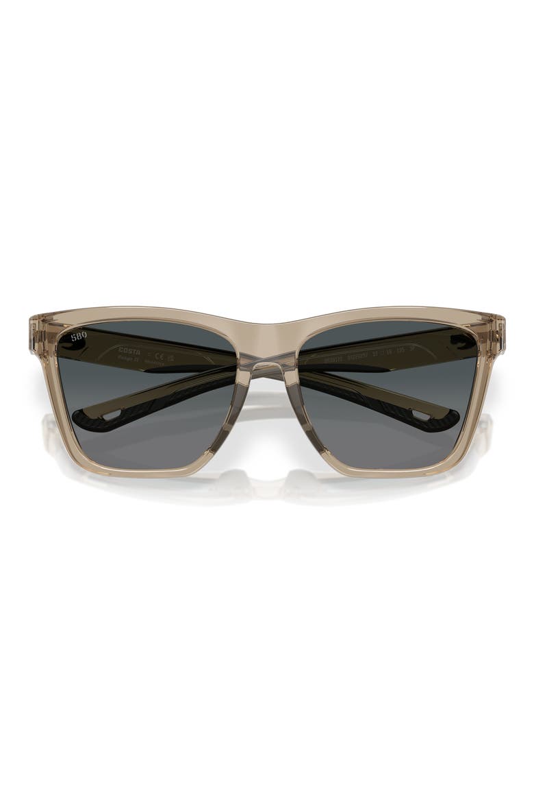 57mm Polarized Rectangular Sunglasses, Alternate, color, TAUPE/ GRAY GRADIENT 580G