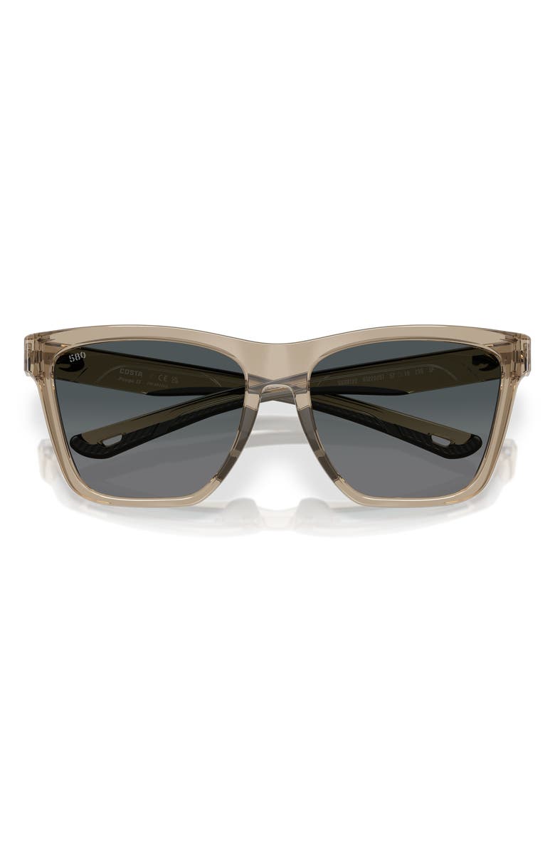 Costa Del Mar 57mm Polarized Rectangular Sunglasses, Alternate, color, Taupe/ Gray Gradient 580G