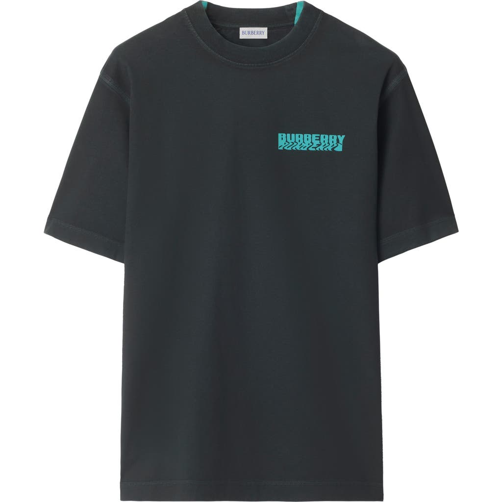 Shop Burberry Warped Logo Cotton T-shirt