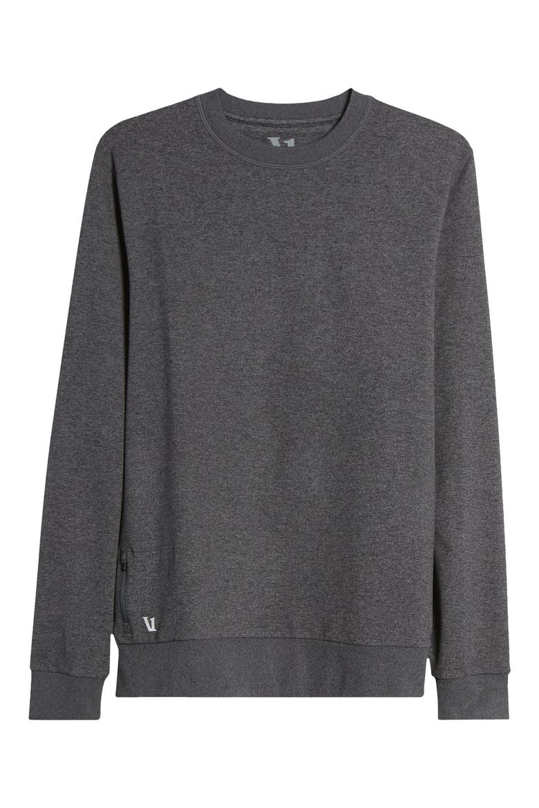 Ponto Performance Crew Pullover, Alternate, color, CHARCOAL HEATHER