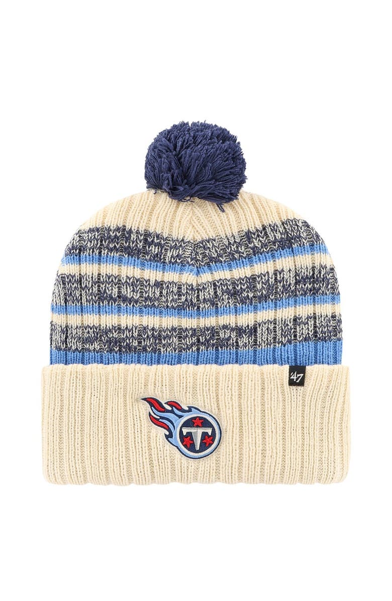 '47 Men's '47  Cream Tennessee Titans  Tavern Cuffed Knit Hat with Pom, Main, color, Cream
