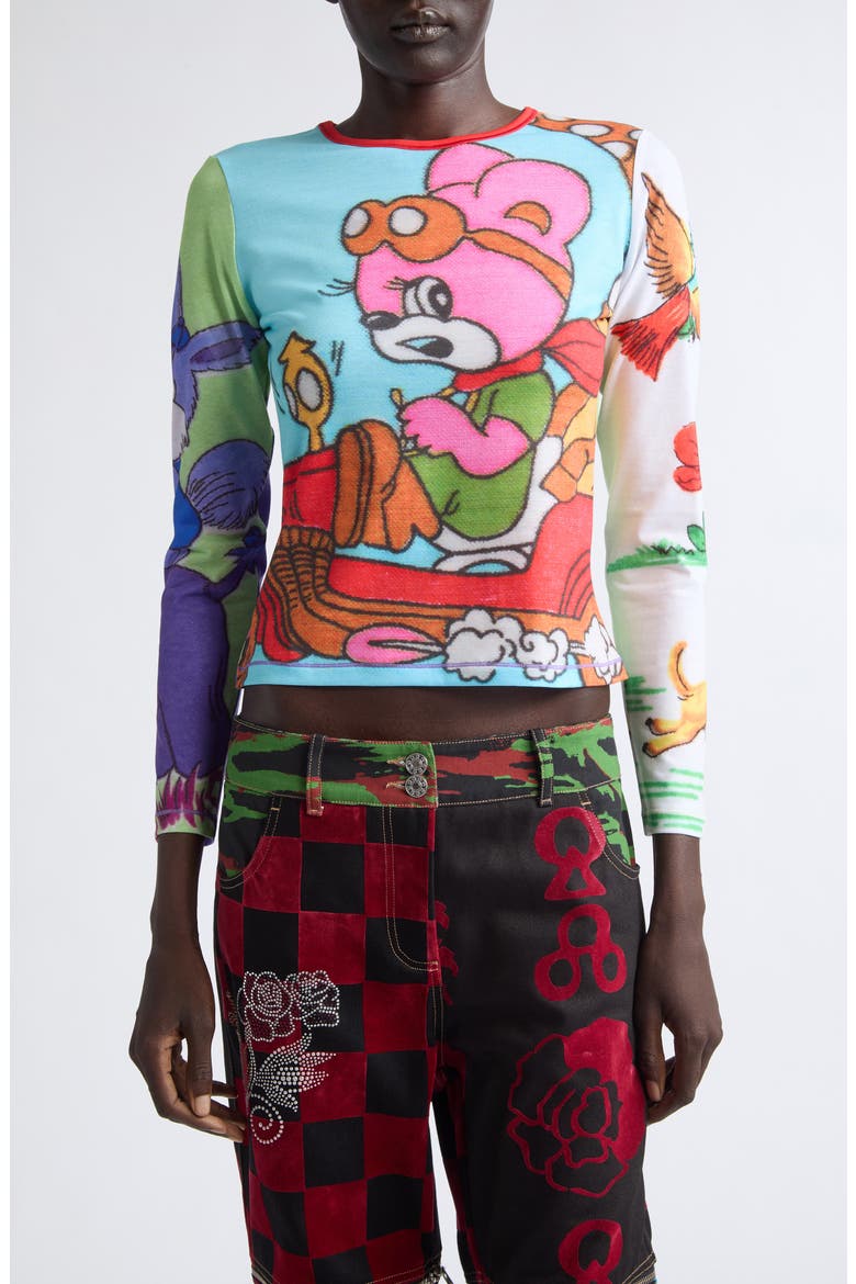 Beep Beep Fitted Graphic Jersey T-Shirt, Main, color, RED MULTI