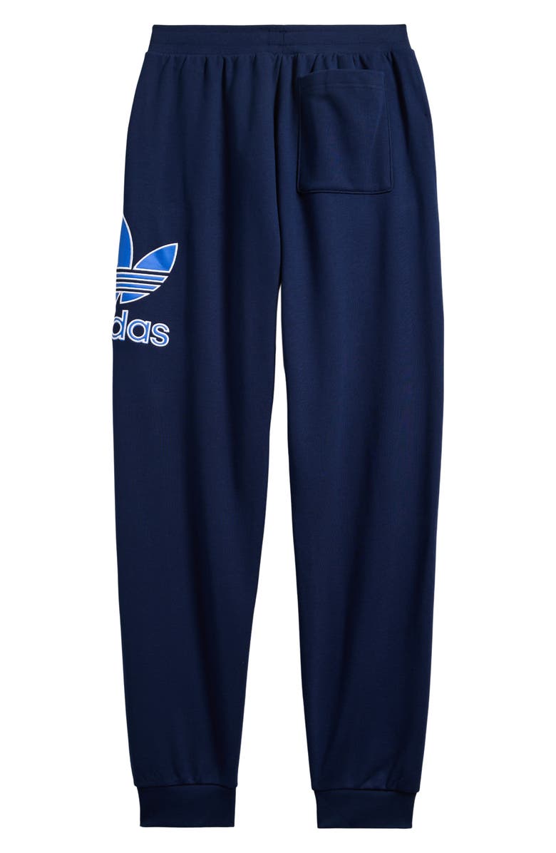 adidas Originals Kids' Trefoil Embroidered Cotton Joggers, Alternate, color, Night Indigo/ Blue