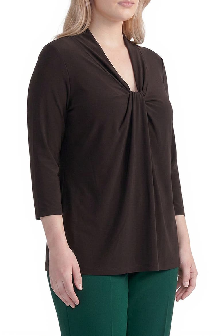 Twist Front Knit Top, Alternate, color, RICH CHOCOLATE