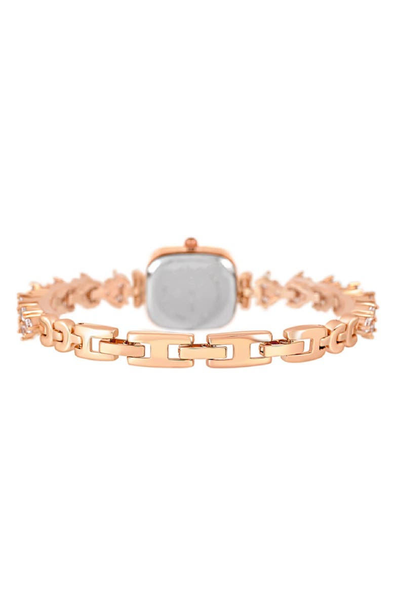 Danecraft Crystal Mother-of-Pearl Quartz Bracelet Watch, 20mm, Alternate, color, Rosegold