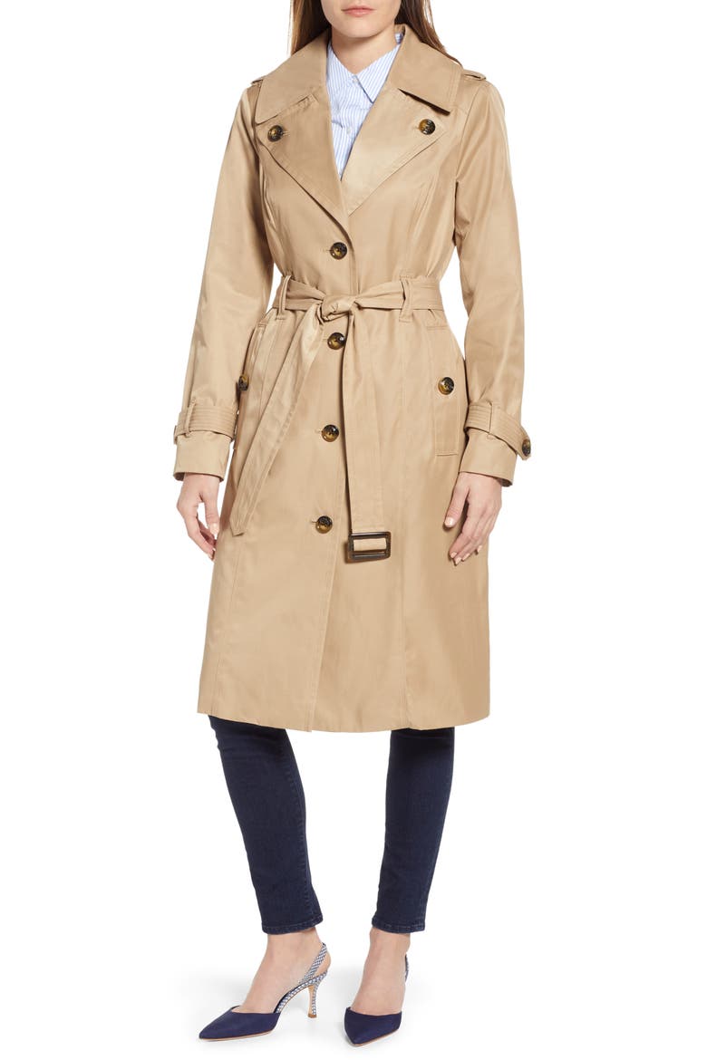 Water Repellent Trench Coat, Main, color, BRITISH KHAKI
