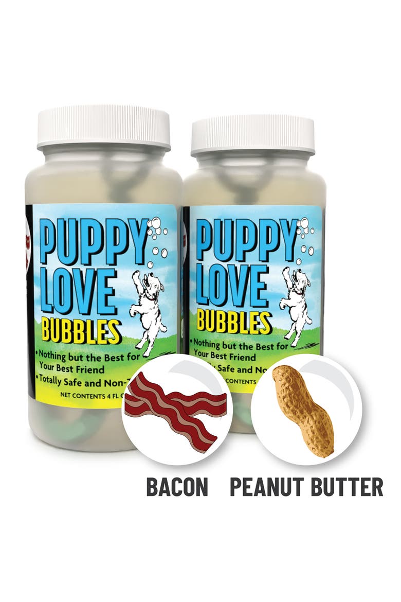 Puppy Love Bubbles Bacon & Peanut Butter Scented 4oz Bottles, 2 Pack, Alternate, color, Multicolored