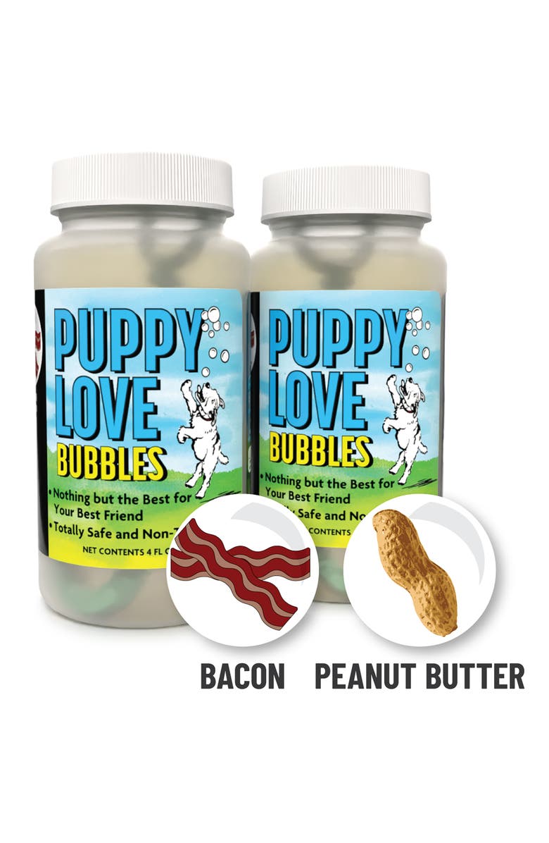 Atomic Bubbles Puppy Love Bubbles Bacon & Peanut Butter Scented 4oz Bottles, 2 Pack, Alternate, color, Multicolored