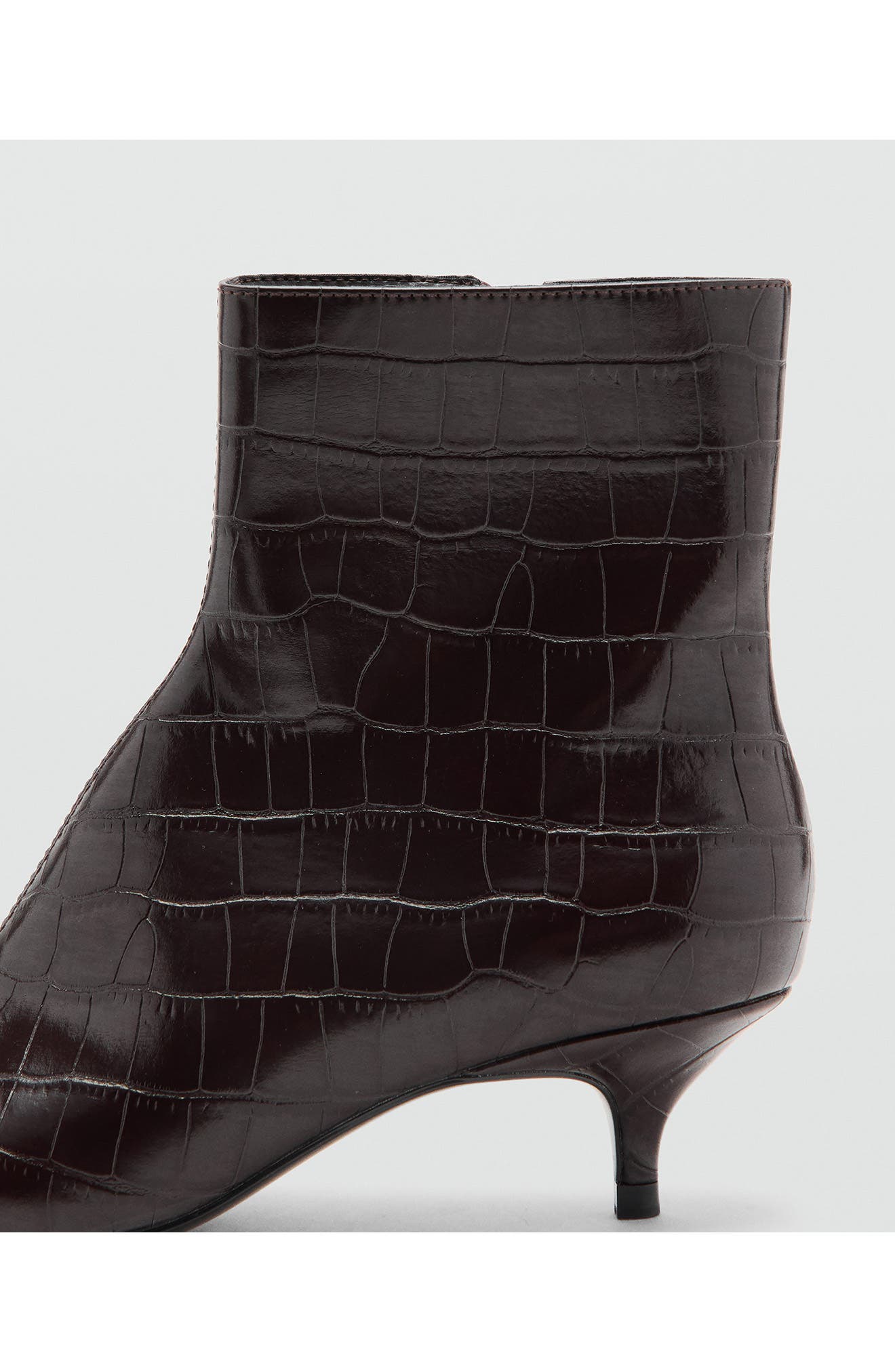 Pointed Toe Faux Leather Ankle Boot, Alternate, color, BURGUNDY