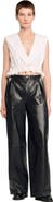 SANDRO Ruffled V-neck crop top