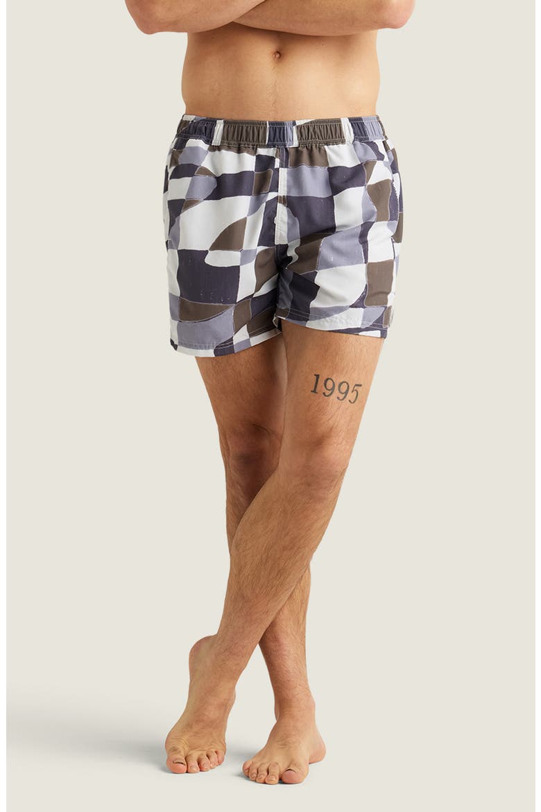 Sebastian Print 4-Inch Nylon Swim Trunks, Main, color, ABSTRACT GEO