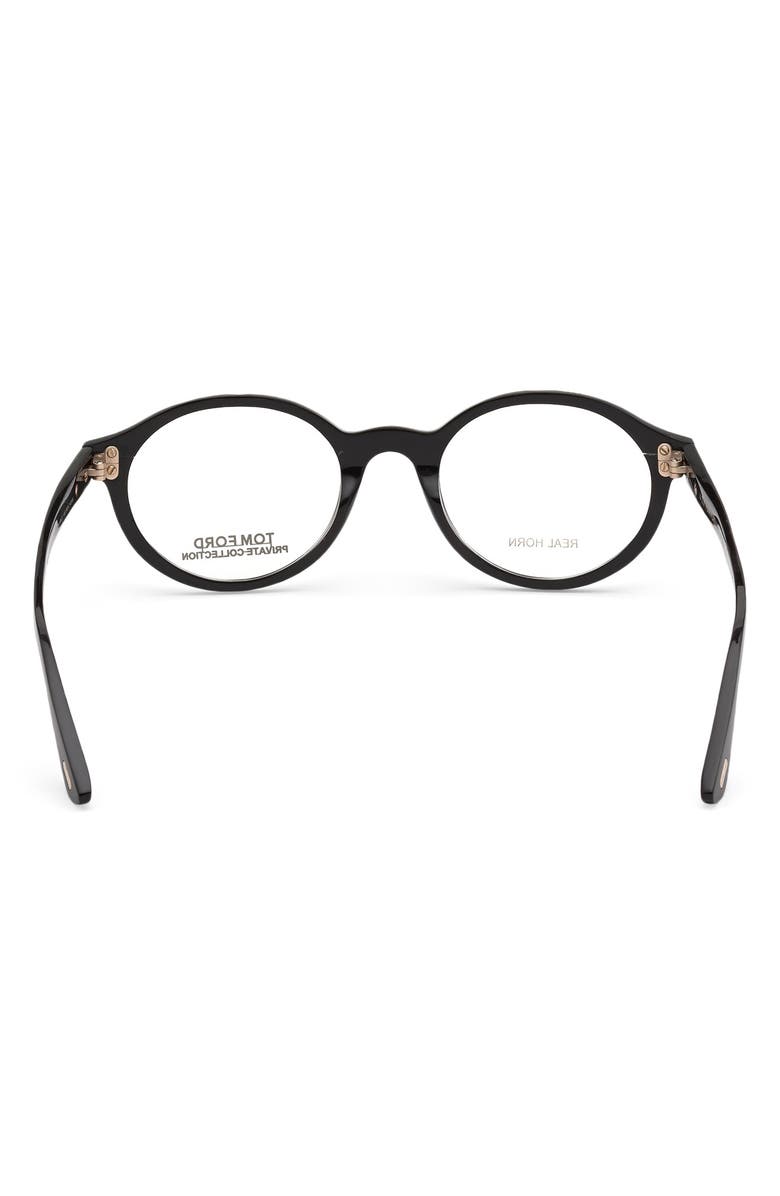 TOM FORD 49mm Small Round Optical Glasses, Alternate, color,
