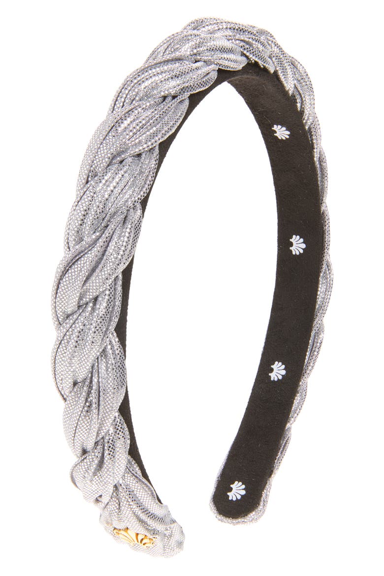 Juliet Pleated Headband, Main, color, SILVER