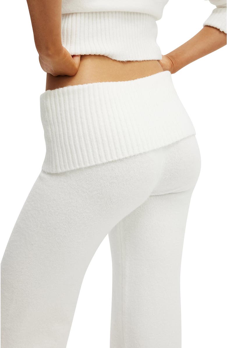 COTTON ON BODY Women's Roll Waist Fluffy Knit Pant, Alternate, color, Coconut Milk