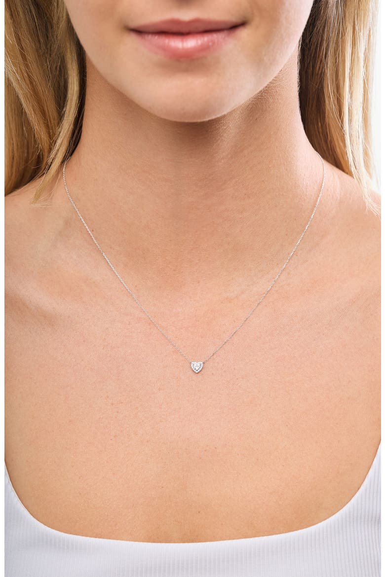 18K Gold Icon Diamond Heart Pendant Necklace (Online Trunk Show), Alternate, color, 18K WHITE GOLD/ DIAMOND