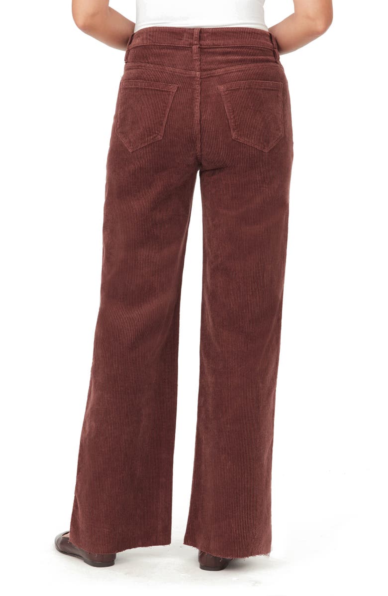 Kensie High Rise Wide Leg Corduroy Pants, Alternate, color, Brown Corduroy