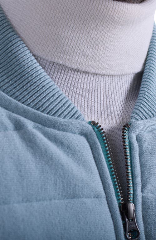 Bugatchi Quilted Cotton Zip Sweater Vest In Blue