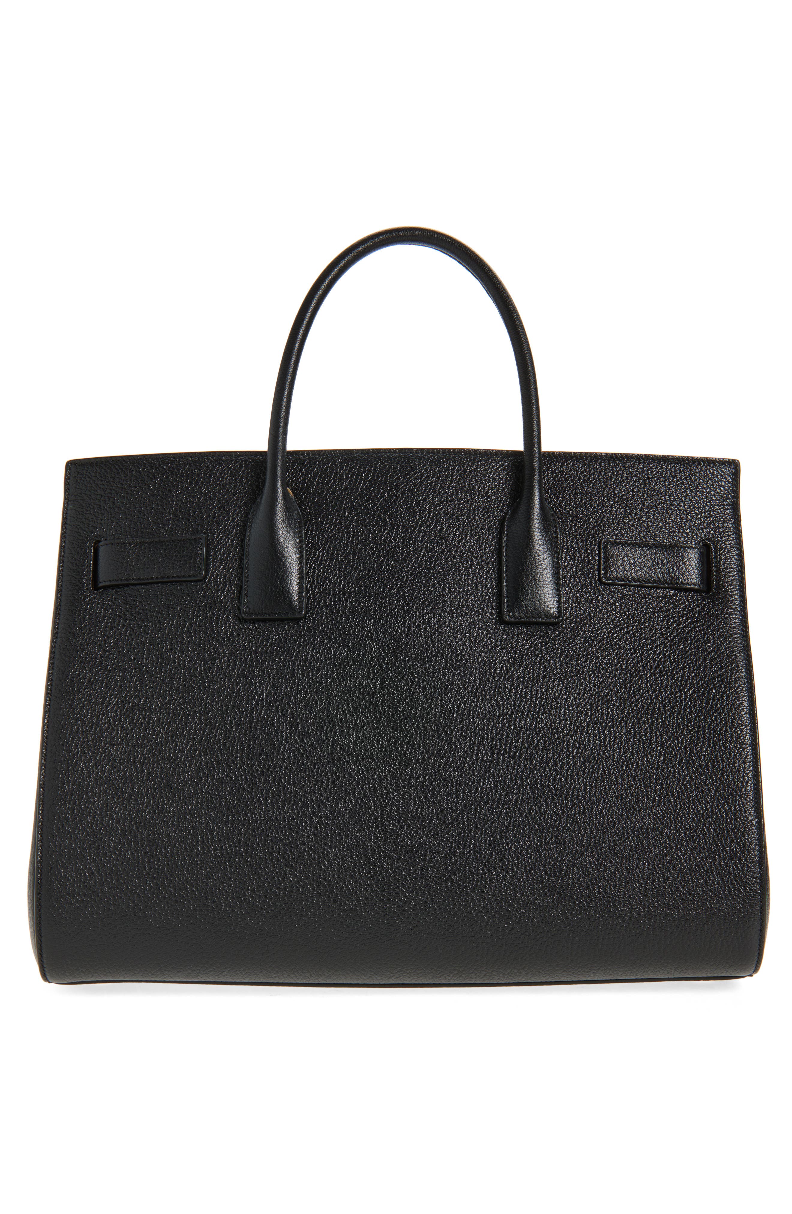 Saint Laurent Large Sac de Jour Leather Tote, Alternate, color, Black/ Toasted Brown
