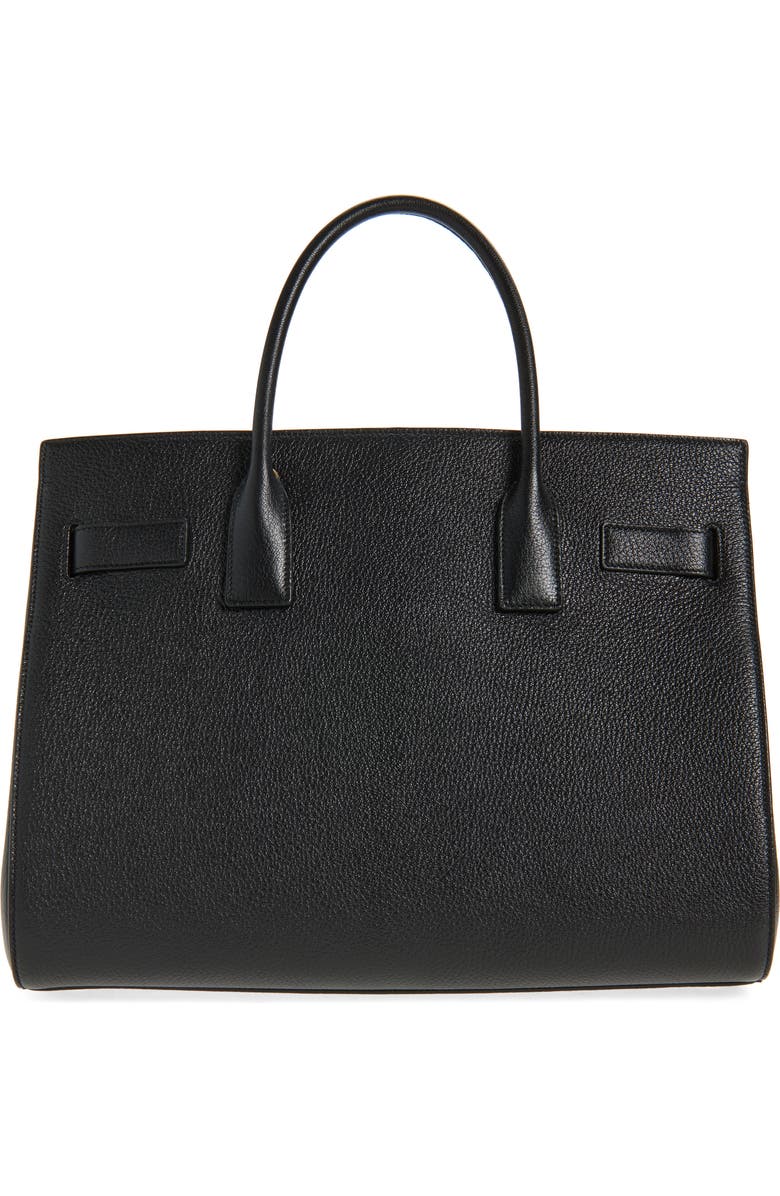 Saint Laurent Large Sac de Jour Leather Tote, Alternate, color, Black/ Toasted Brown