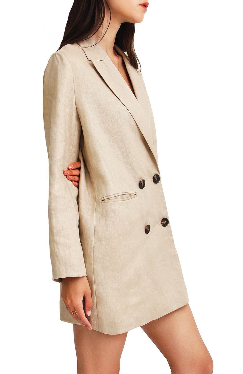 Belle & Bloom Princess Anna Linen Blazer, Alternate, color, Sand