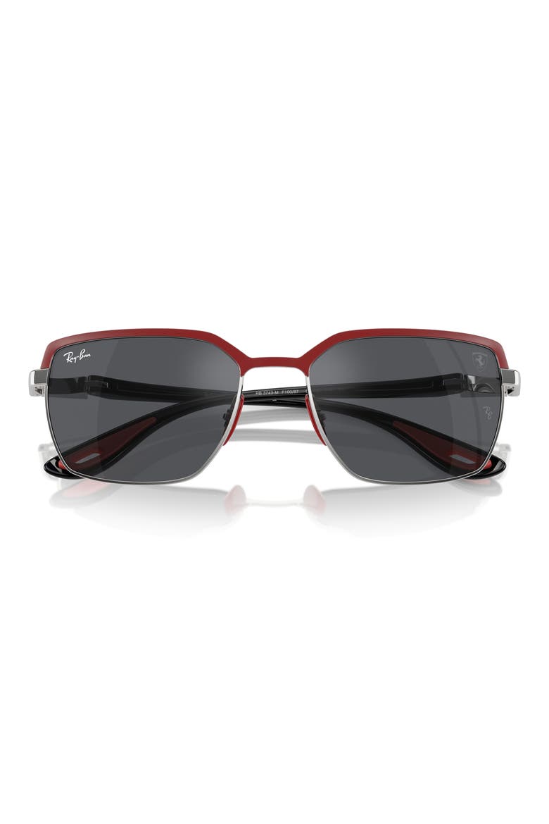 x Ferrari Scuderia 58mm Square Sunglasses, Alternate, color, DARK GREY