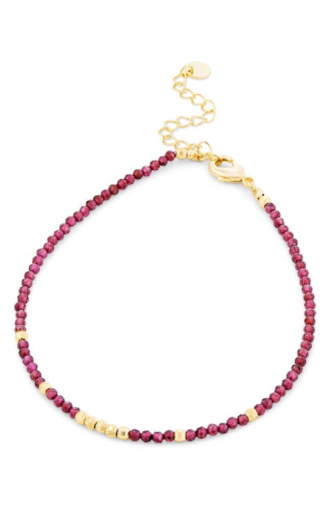 Rhodolite Garnet Bead Anklet