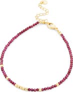 SAVVY CIE JEWELS Rhodolite Garnet Bead Anklet