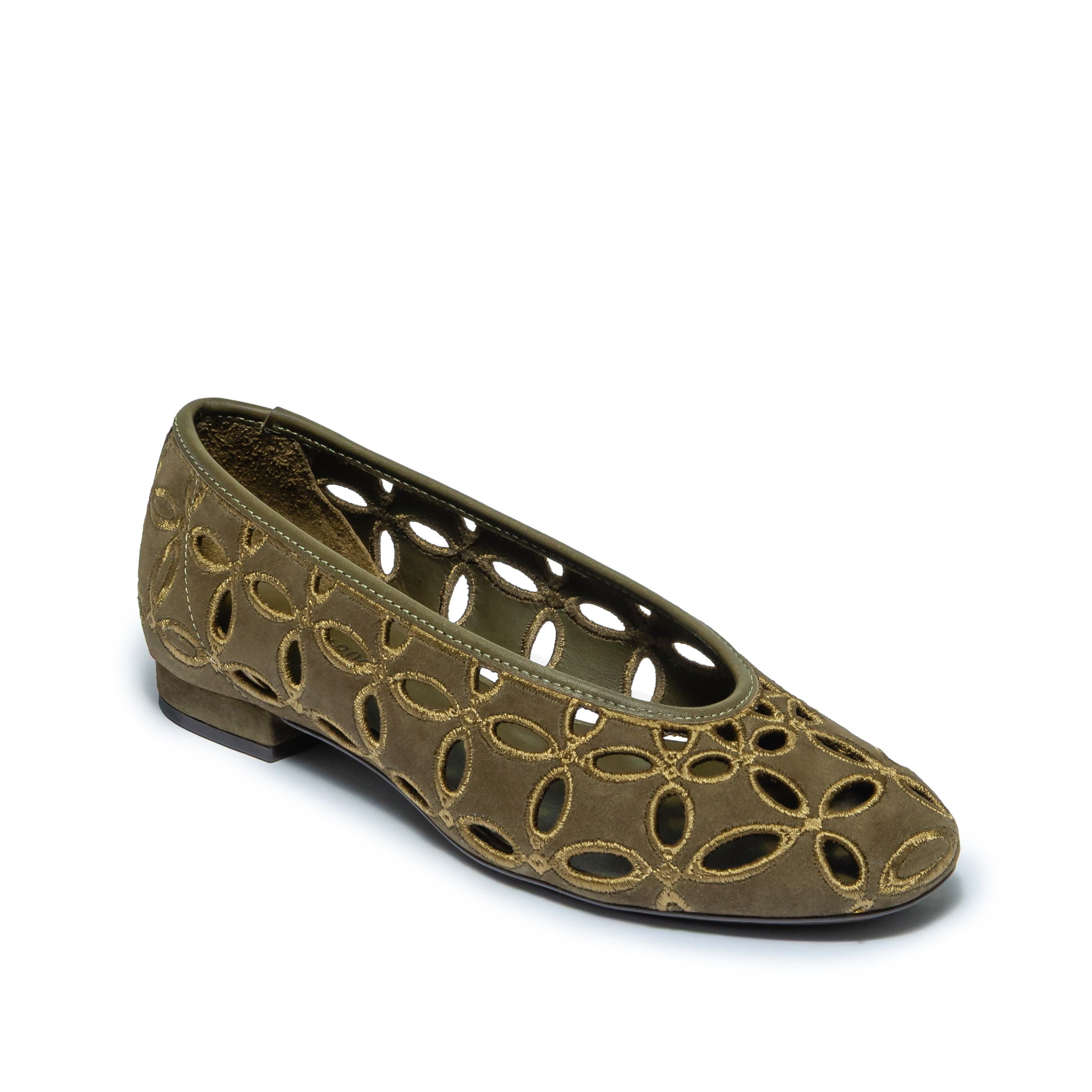 Brie Ballet Flat, Alternate, color, DARK OLIVE