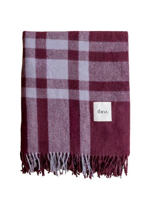 Recycled Wool Checkered Throw Blanket