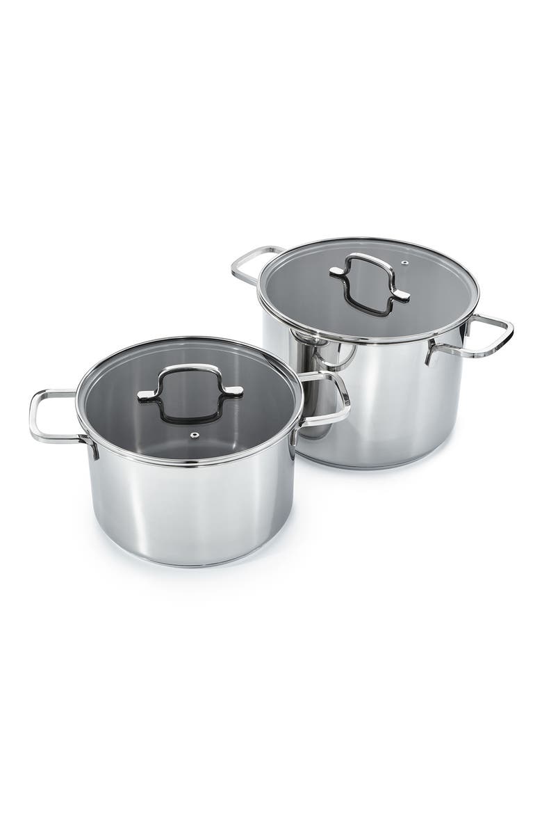 DiNA Helix 4-Piece Stockpot Set, Main, color, SILVER