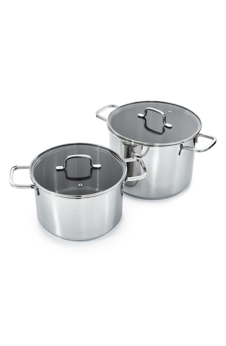 BergHOFF DiNA Helix 4-Piece Stockpot Set, Main, color, Silver