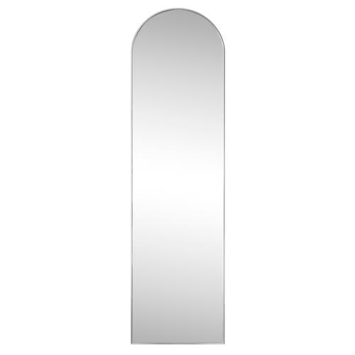Shop Jonathan Y Adrian Large Arched Metal Framed Floor Full-length Mirror In Nickel