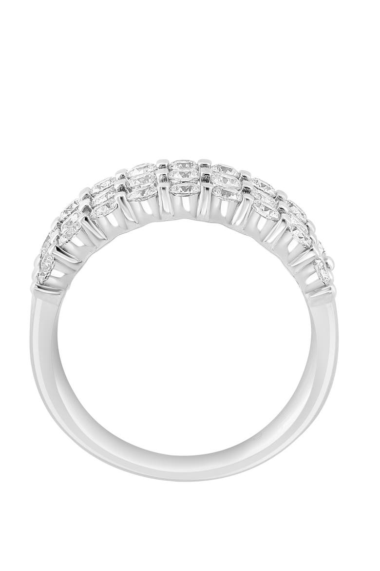 Multi Row Diamond Band Ring in White Gold, Alternate, color, Hematite and FW Blush Pearl