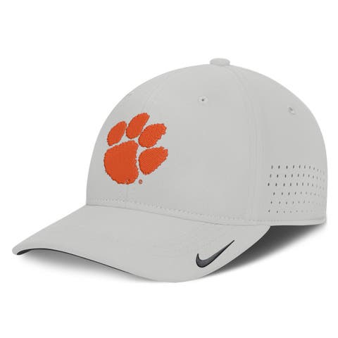 Men's Nike  Gray Clemson Tigers 2026 Sideline Practice AeroBill SwooshFlex Dri-FIT Hat