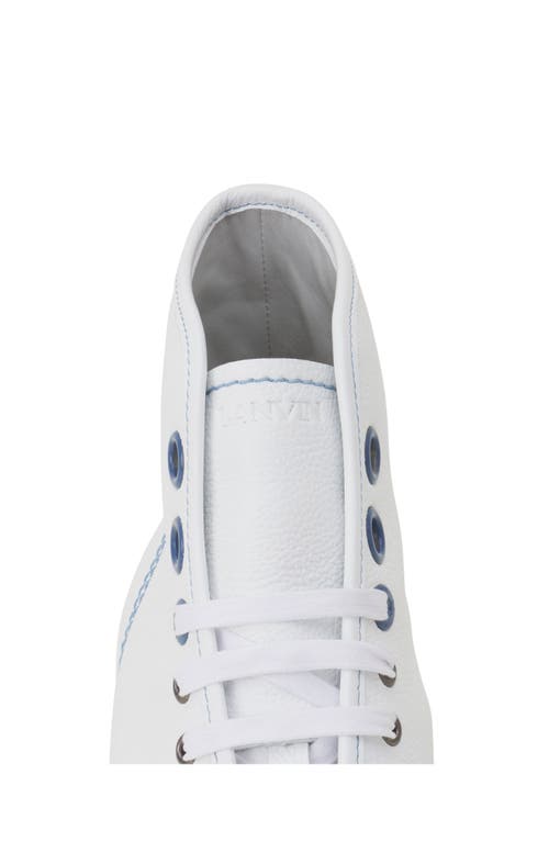 Lanvin Dbb1 High-top Leather Sneakers In White