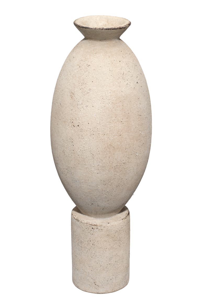 Elavated Ceramic Decorative Vase, Off White, Main, color, Cream