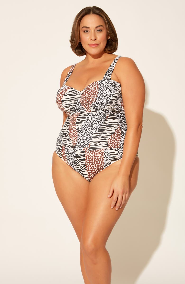 BLEU by Rod Beattie Some Like It Hot Shirred Underwire One-Piece Swimsuit, Alternate, color, 