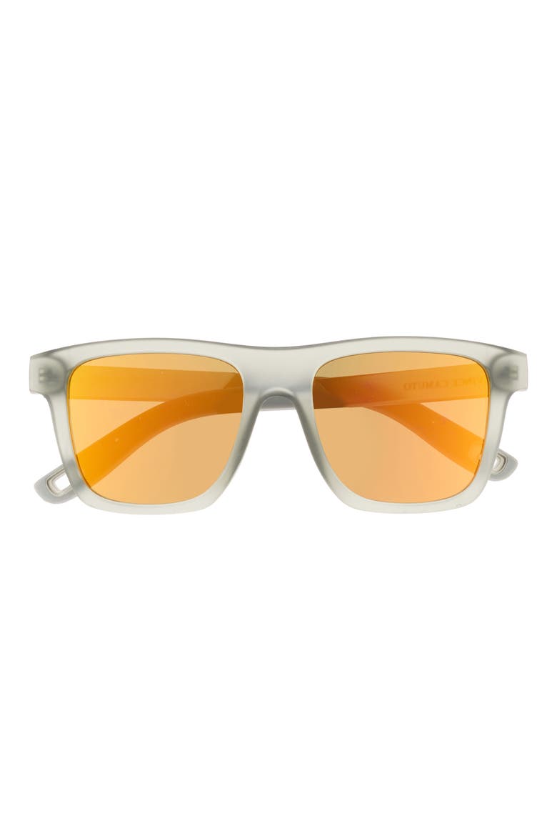 52mm Mirrored Square Sunglasses, Main, color, MATTE GREY