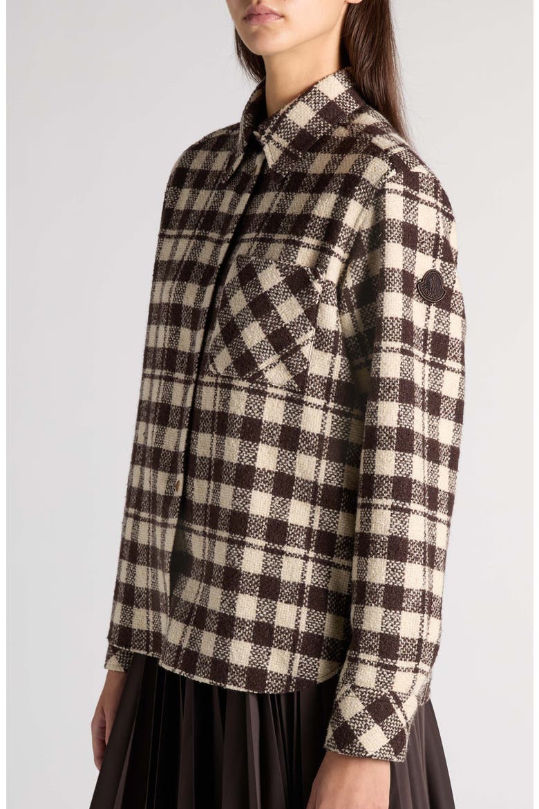 Check Wool Blend Shirt Jacket, Alternate, color, BROWN CHECK