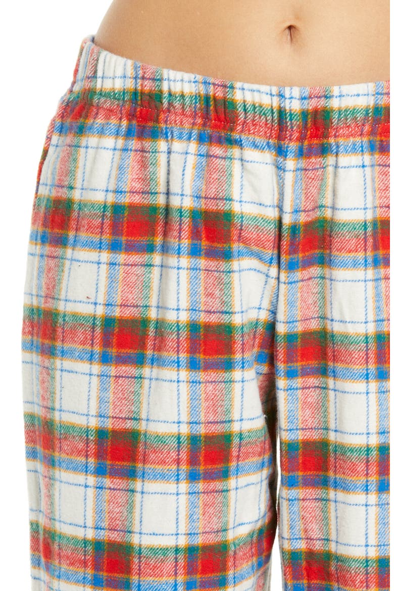 Family Flannel Patchwork Pajamas, Alternate, color, IVORY EGRET MULTI PREPPY PLAID