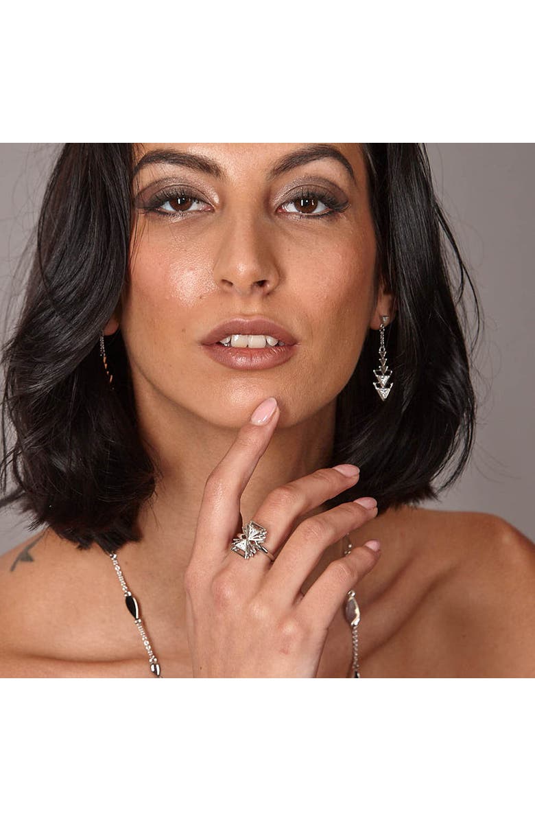 Lucy Quartermaine Art Deco Triangle Earrings, Alternate, color, Sterling Silver