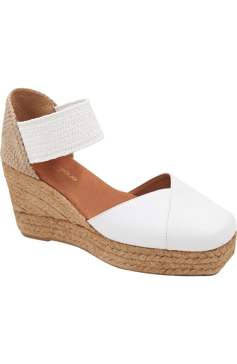 André Assous Pedra Espadrille Wedge, Main, color, White